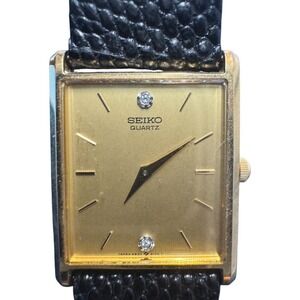 Vintage Seiko Quartz 6530-5079 Gold Plated Dress Watch Original Band Works